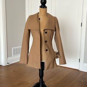 Aritzia Babaton fitted caramel wool cashmere coat